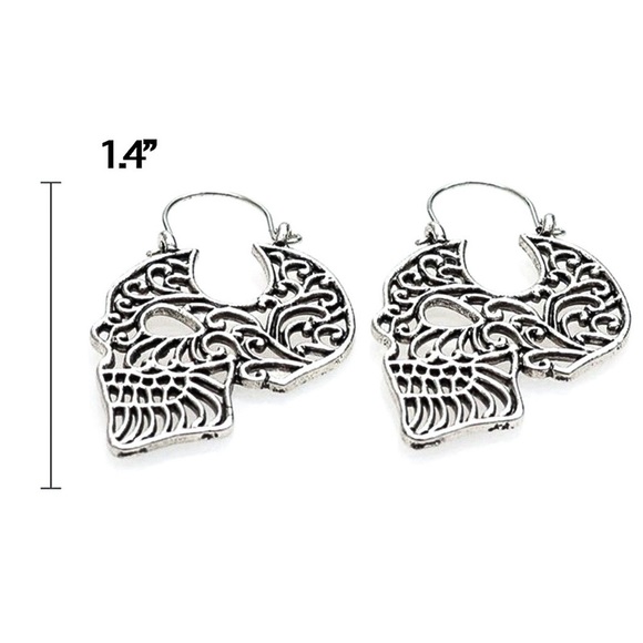 Any 2/$20! Boho Sugar Skull Open Work Earrings - Picture 10 of 12